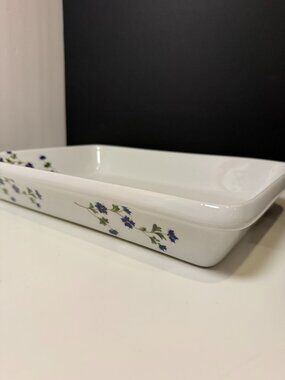 BIA Cordon Bleu 13x9 Baking Dish – White Porcelain, Amethyst Floral, EUC